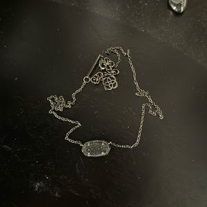 Kendra Scott Elisa Pendant Necklace in Black Drusy